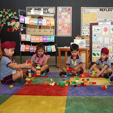 Primary students working together in class
