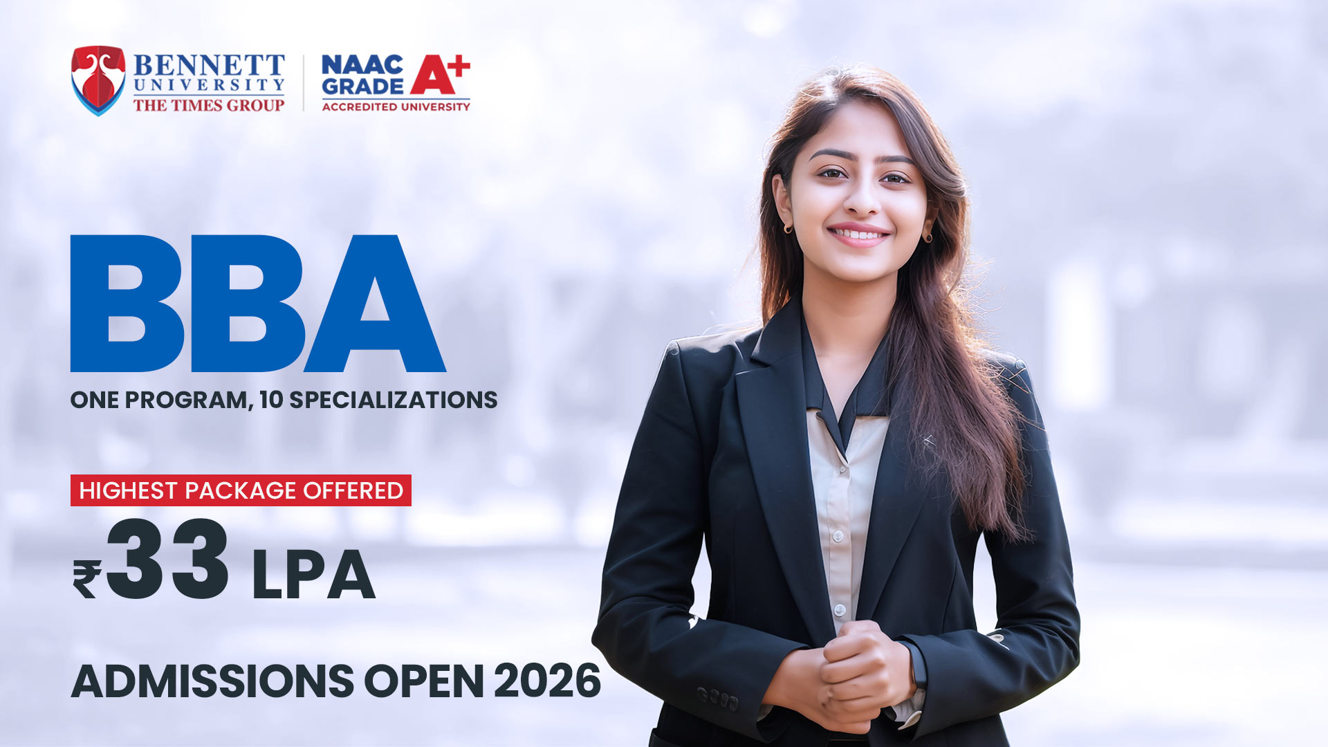 BBA Admissions Open 2026-27 | BBA Admission Fee | Bennett University