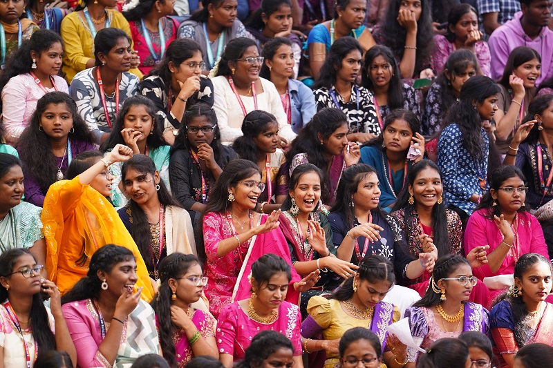 Students enjoying campus festival