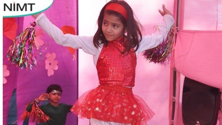 girl dancing at annual fest at nimt school avantika ii ghaziabad